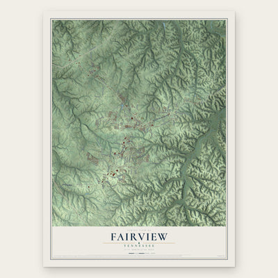 Fairview, Tennessee map print, the full design