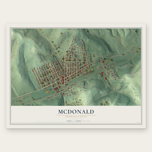 McDonald, Pennsylvania map print, the full design