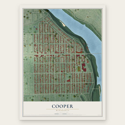 Cooper, Minnesota map print, the full design