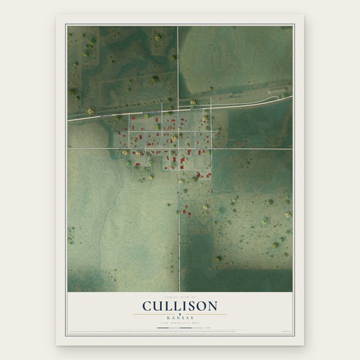 Cullison, Kansas map print, the full design