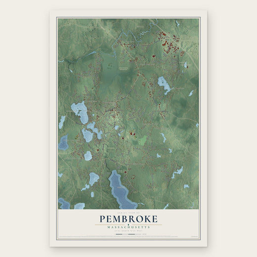 Pembroke, Massachusetts map print, the full design