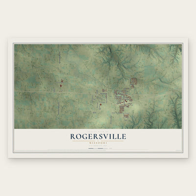 Rogersville, Missouri map print, the full design