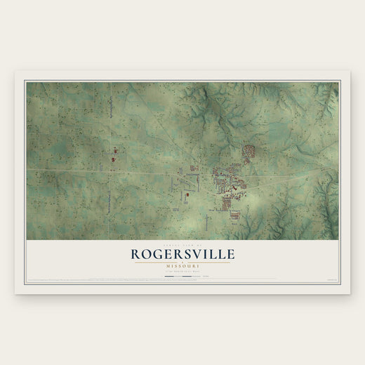 Rogersville, Missouri map print, the full design