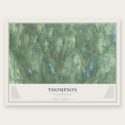 Thompson, Connecticut map print, the full design
