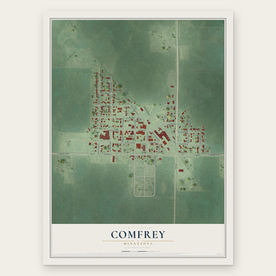 Comfrey, Minnesota map print, the full design