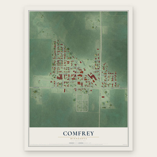 Comfrey, Minnesota map print, the full design