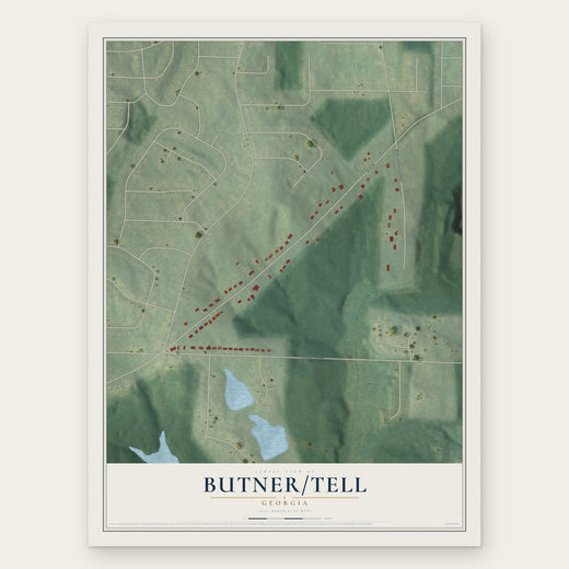 Butner-Tell, Georgia map print, the full design