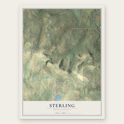 Sterling, Pennsylvania map print, the full design