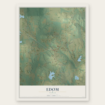 Edom, Texas map print, the full design