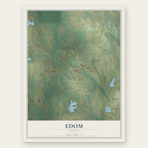 Edom, Texas map print, the full design