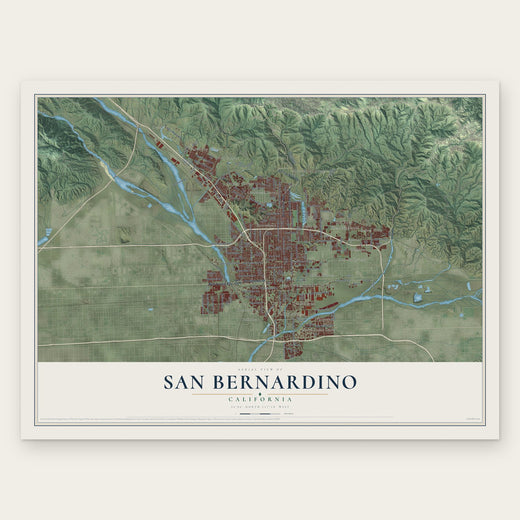 San Bernardino, California map print, the full design