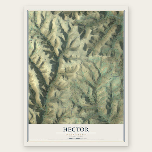Hector, Pennsylvania map print, the full design