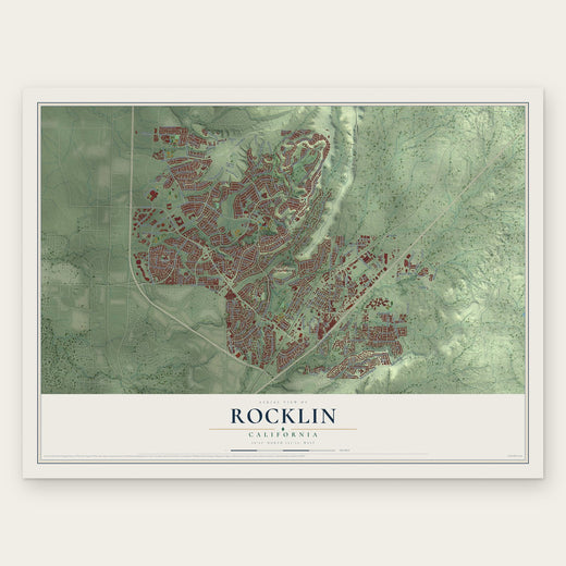 Rocklin, California map print, the full design