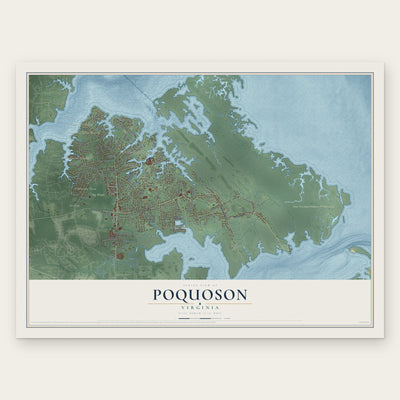Poquoson, Virginia map print, the full design