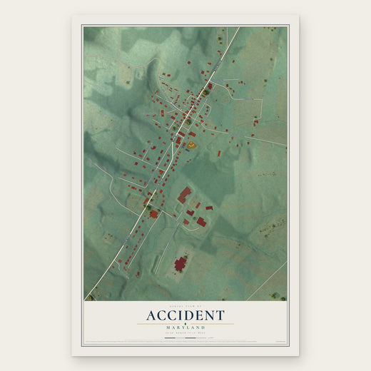 Accident, Maryland map print, the full design