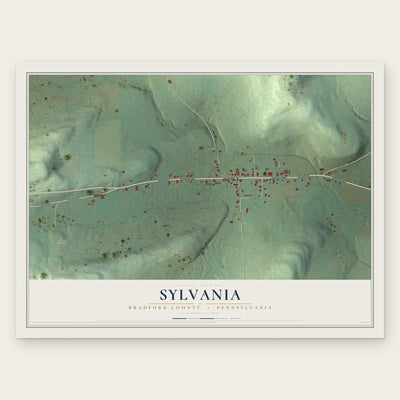 Sylvania, Bradford County, Pennsylvania map print, the full design