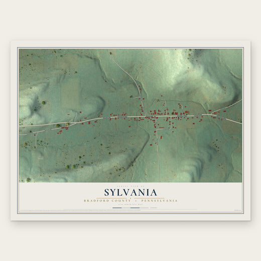 Sylvania, Bradford County, Pennsylvania map print, the full design