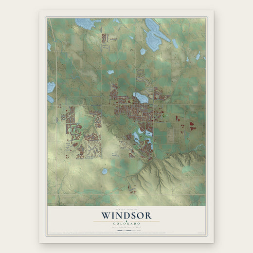 Windsor, Colorado map print, the full design