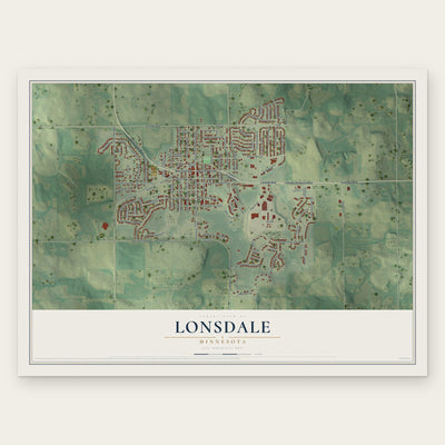 Lonsdale, Minnesota map print, the full design