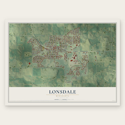 Lonsdale, Minnesota map print, the full design