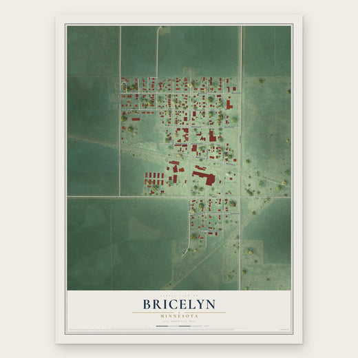 Bricelyn, Minnesota map print, the full design