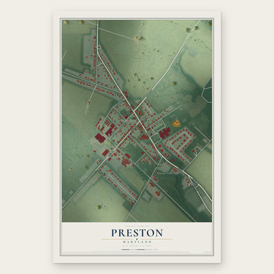 Preston, Maryland map print, the full design