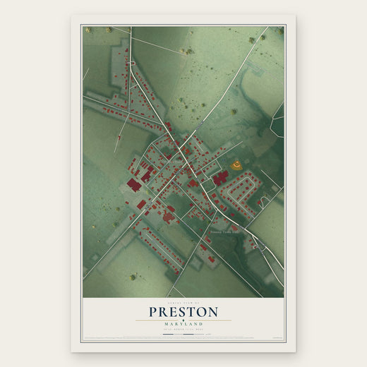 Preston, Maryland map print, the full design