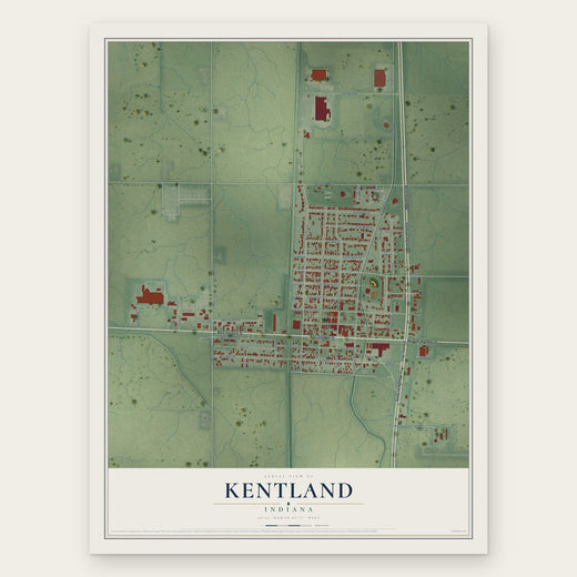Kentland, Indiana map print, the full design
