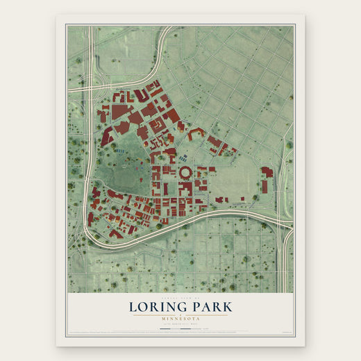 Loring Park, Minnesota map print, the full design