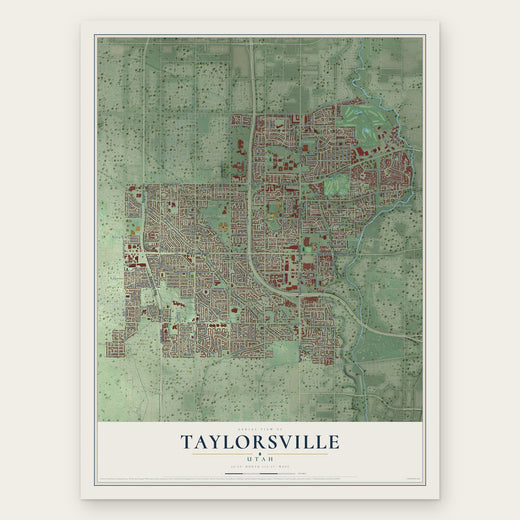 Taylorsville, Utah map print, the full design
