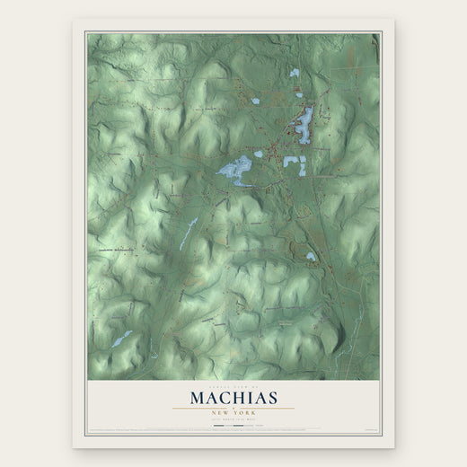 Machias, New York map print, the full design
