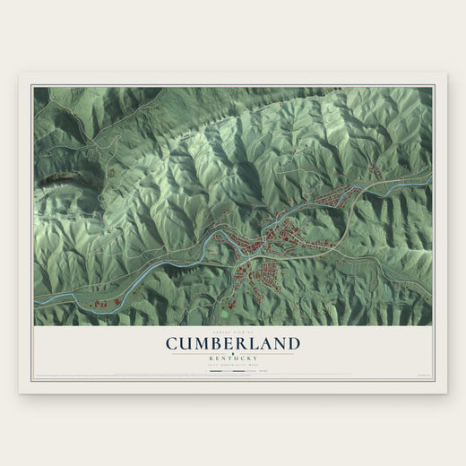 Cumberland, Kentucky map print, the full design