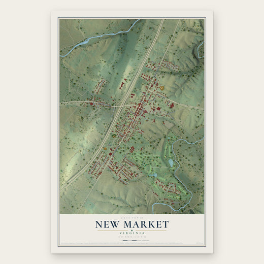 New Market, Virginia map print, the full design