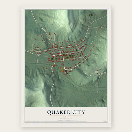 Quaker City, Ohio map print, the full design