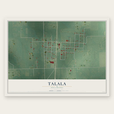 Talala, Oklahoma map print, the full design
