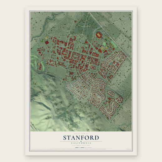 Stanford, California map print, the full design