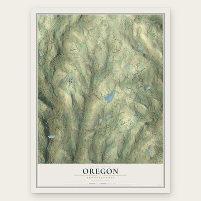 Oregon, Pennsylvania map print, the full design