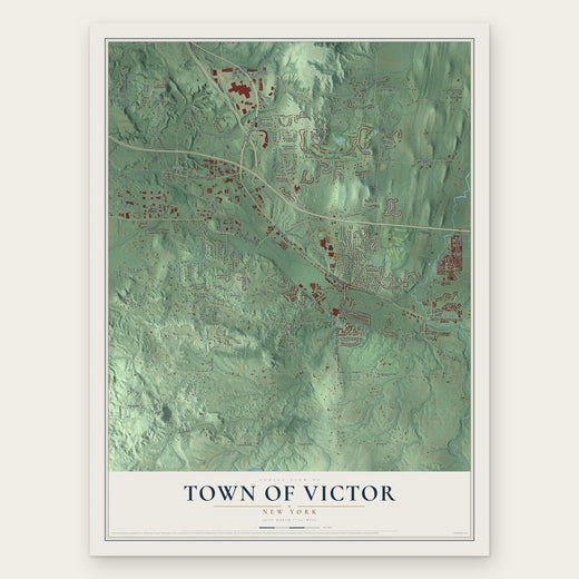 Town of Victor, New York map print, the full design