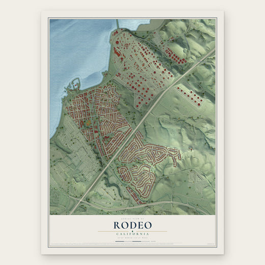 Rodeo, California map print, the full design