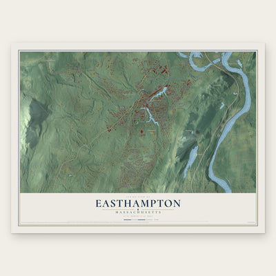 Easthampton, Massachusetts map print, the full design