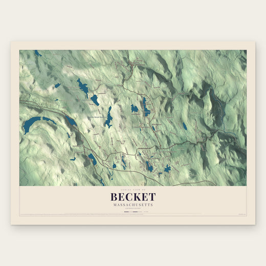 Becket, Massachusetts map print, the full design