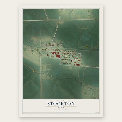 Stockton, Iowa map print, the full design