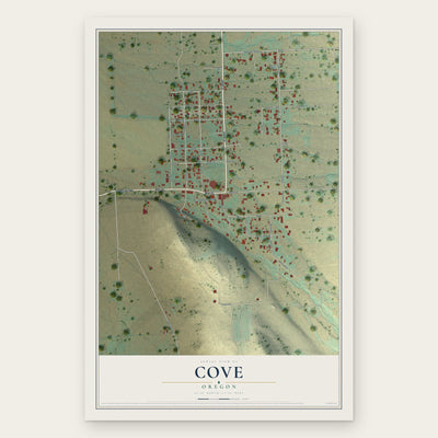 Cove, Oregon map print, the full design