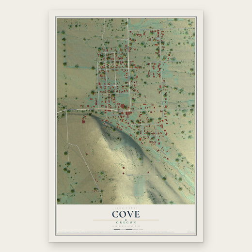 Cove, Oregon map print, the full design