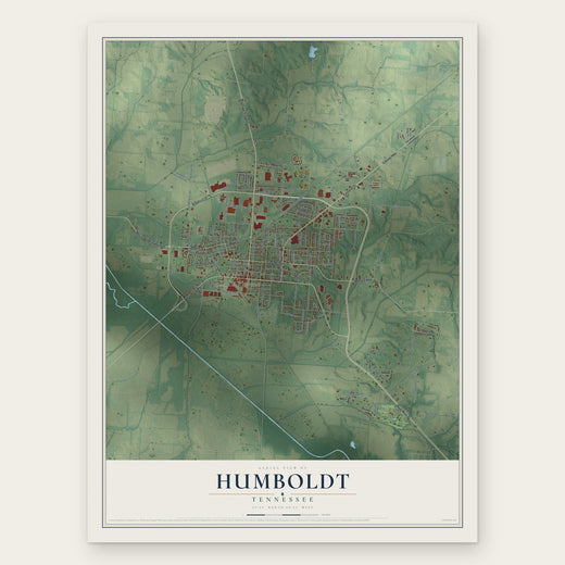 Humboldt, Tennessee map print, the full design