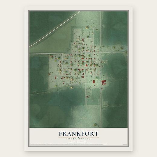 Frankfort, South Dakota map print, the full design