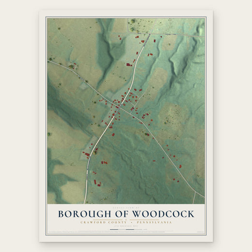 Borough of Woodcock, Crawford County, Pennsylvania map print, the full design