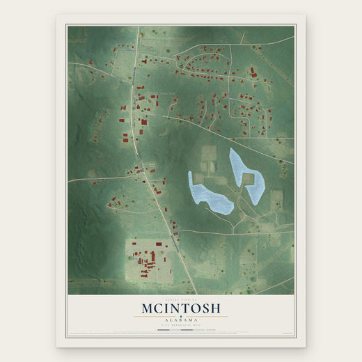 McIntosh, Alabama map print, the full design