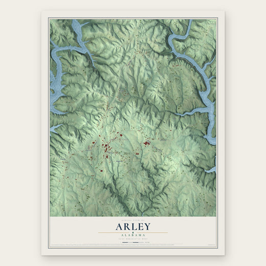 Arley, Alabama map print, the full design