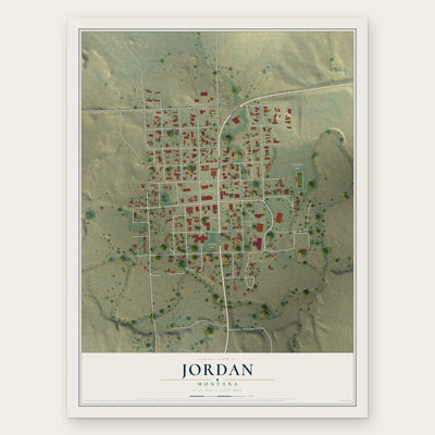 Jordan, Montana map print, the full design